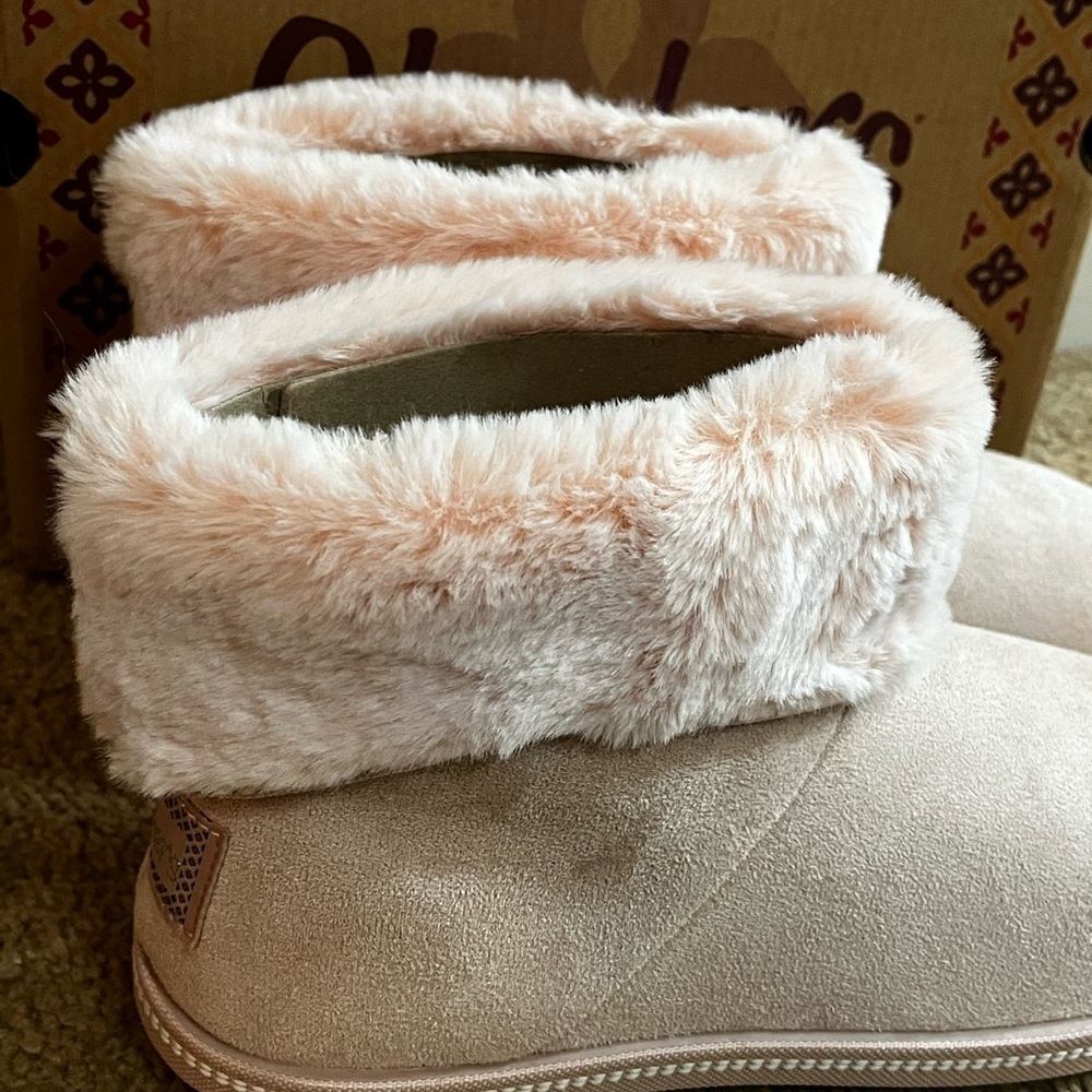 Skechers/Meant To Be NWT Women's Blush Faux Fur Suede Ankle Boots size 7.5 - Picture 5 of 8